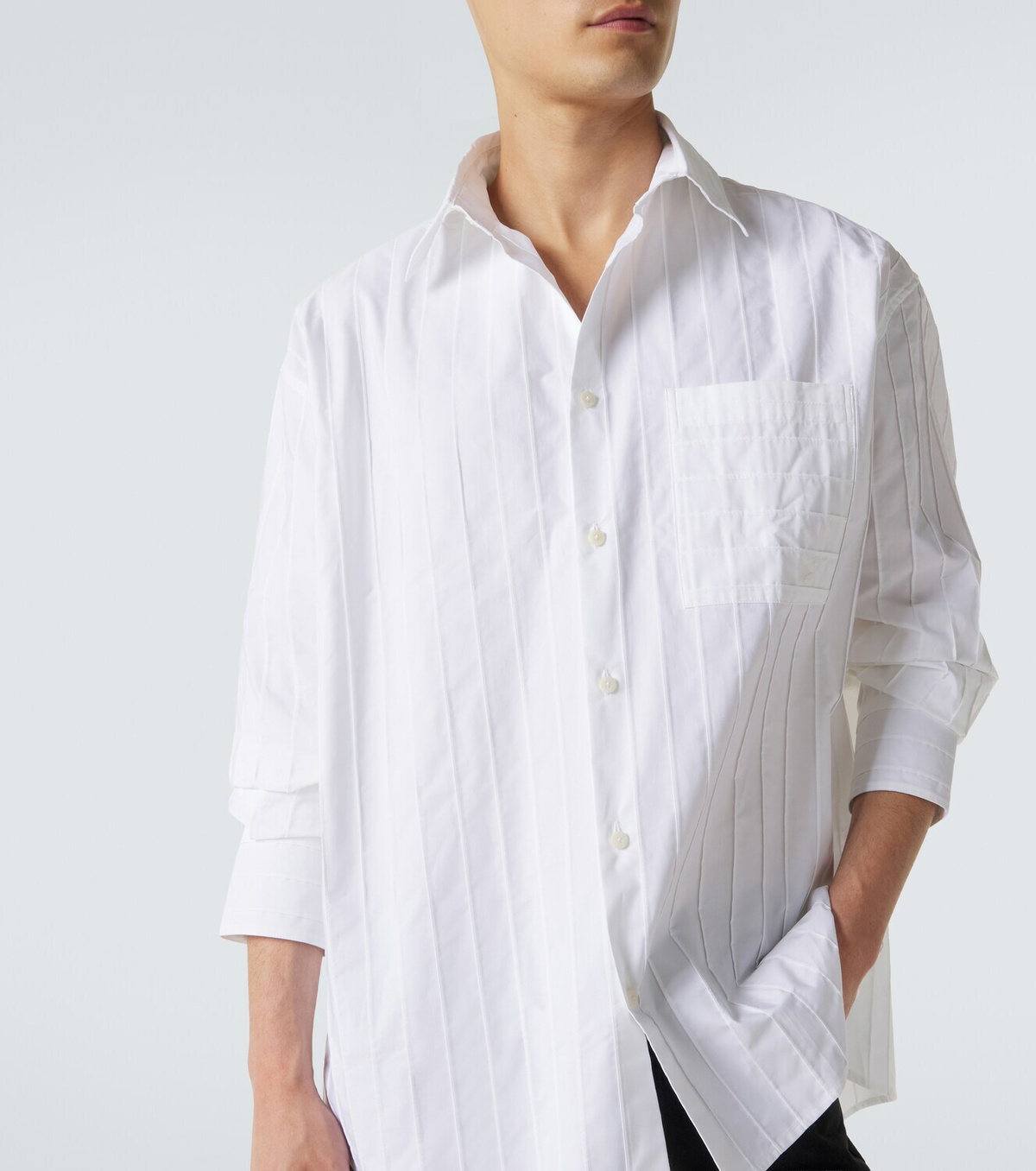 Jacquemus Camargue embroidered striped cotton shirt