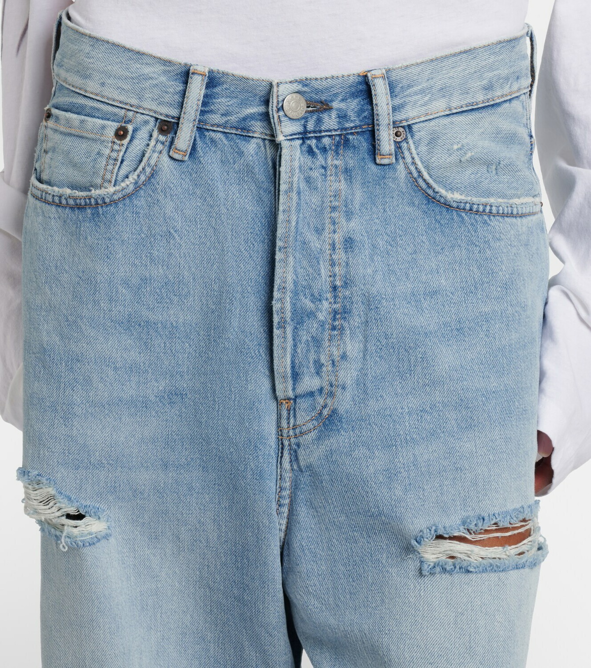 Acne Studios Distressed denim Bermuda shorts