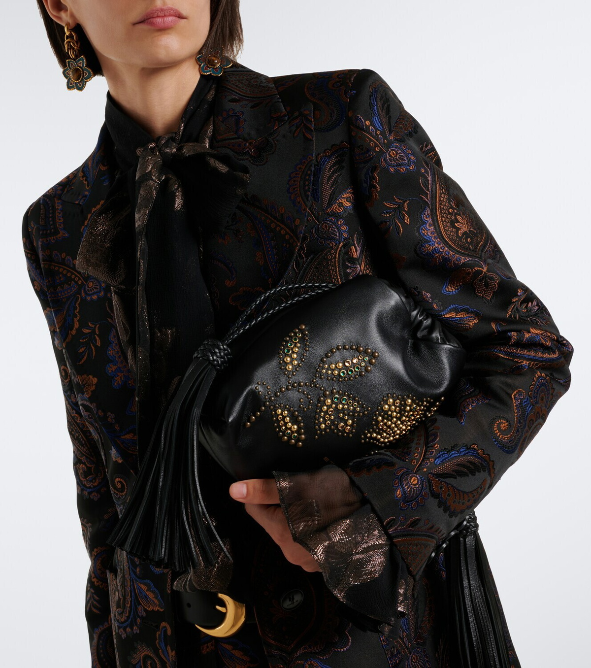 Etro Kalispera Mini studded leather crossbody bag