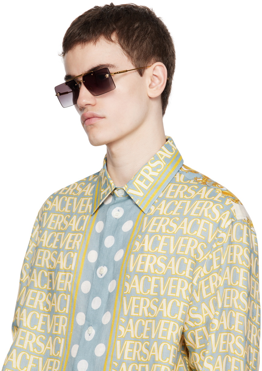 Versace Gold Rimless Sunglasses Versace display picture 2