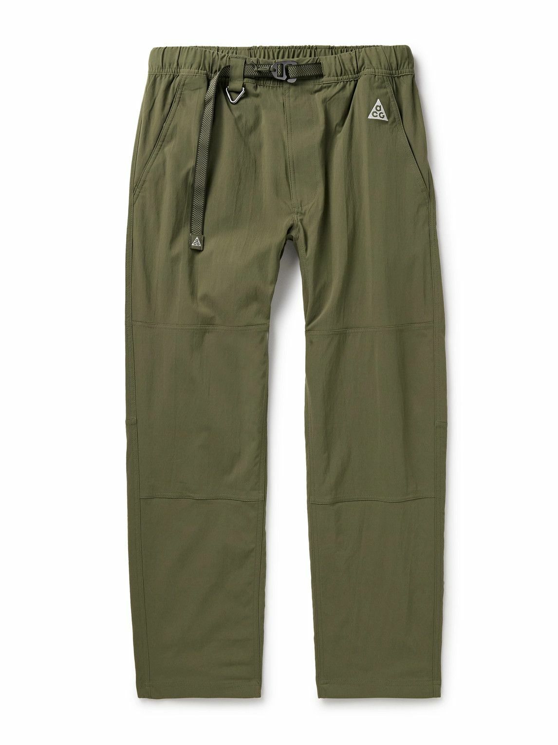 Nike - ACG Straight-Leg Belted Logo-Embroidered Shell Trousers - Green