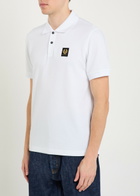 Belstaff Logo-appliquéd Piqué Cotton Polo Shirt White