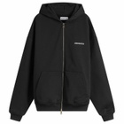 ANNIE HOOD Men's Mini Logo Zip Hoodie in Black