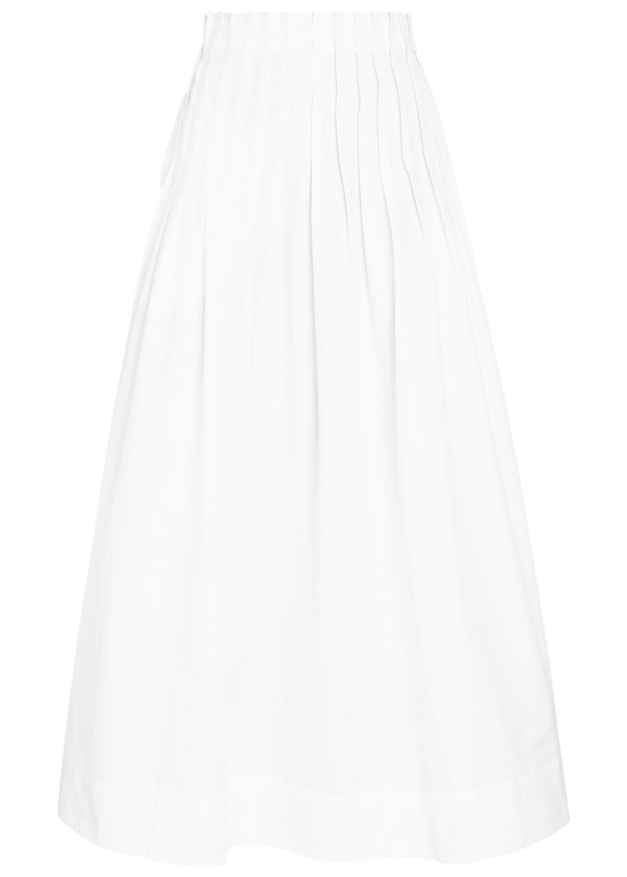 Rohe Pleated Cotton-poplin Maxi Skirt White