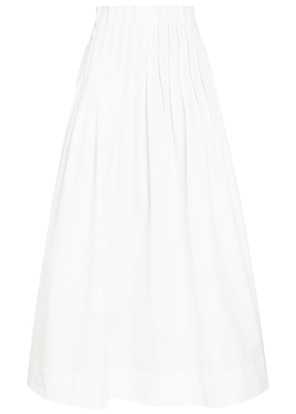 Photo: Rohe Pleated Cotton-poplin Maxi Skirt White