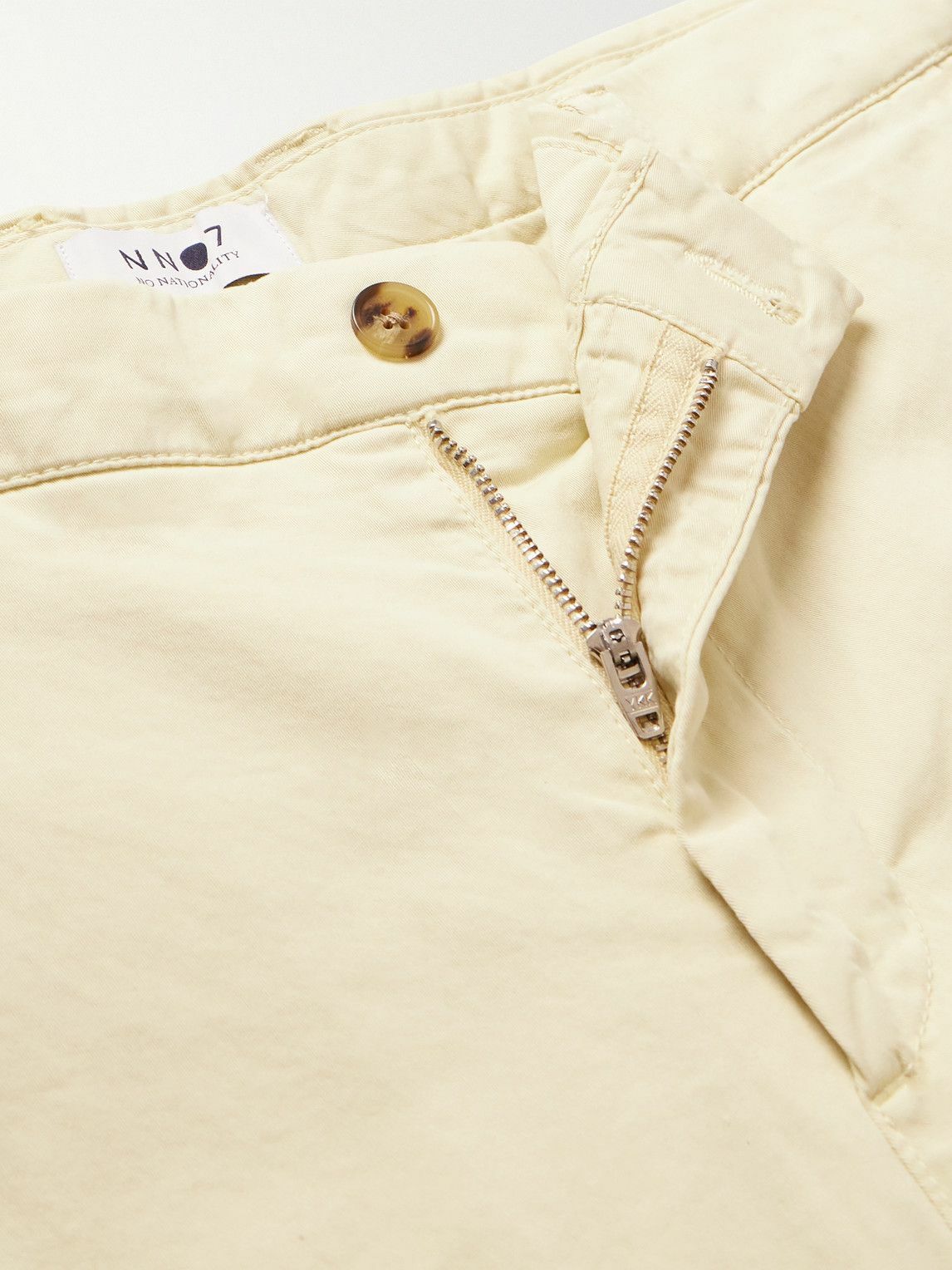 NN07 - Crown 1005 Straight-Leg Garment-Dyed Stretch-Cotton Twill Shorts ...