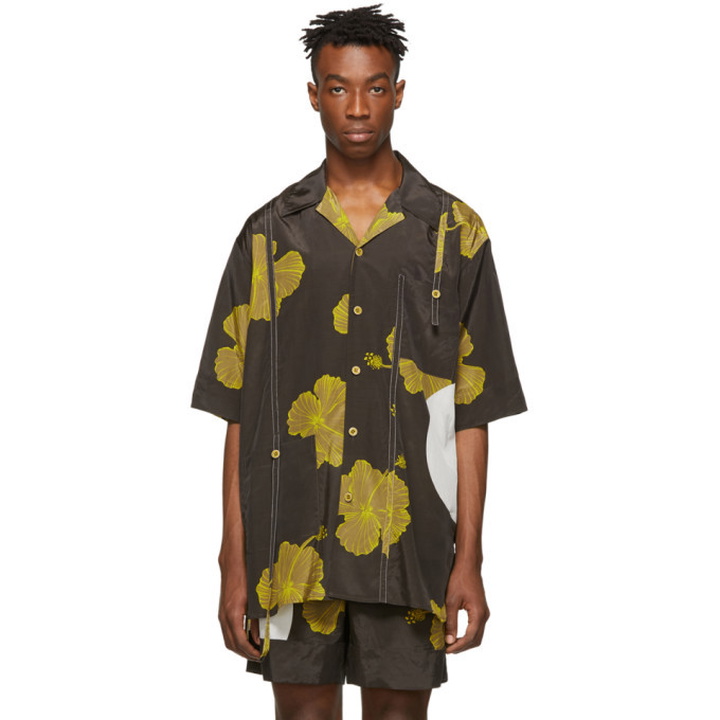 Photo: 3.1 Phillip Lim Brown and Yellow Oversized Hibiscus Floral Souvenir Tunic Shirt