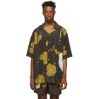 3.1 Phillip Lim Brown and Yellow Oversized Hibiscus Floral Souvenir Tunic Shirt