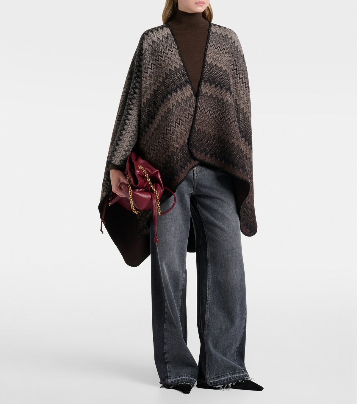 Missoni Zig Zag wool cape