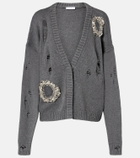 Area Distressed cotton and cashmere cardigan