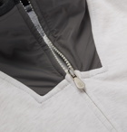 Brunello Cucinelli - Webbing and Shell-Trimmed Mélange Cotton-Blend Jersey Track Jacket - White