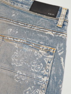 AMIRI - Skinny-Fit Paisley-Print Distressed Jeans - Blue