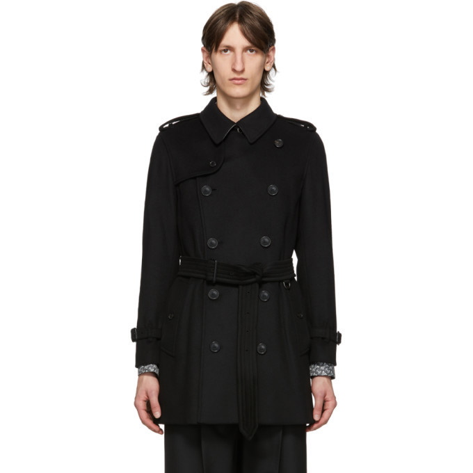 Photo: Burberry Black Wool Cashmere Trench Coat
