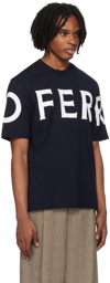 Ferragamo Navy Printed T-Shirt