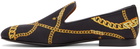 Versace Black 'La Greca' Chain Slippers