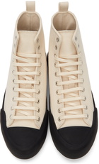 Jil Sander Off-White Canvas High-Top Sneakers