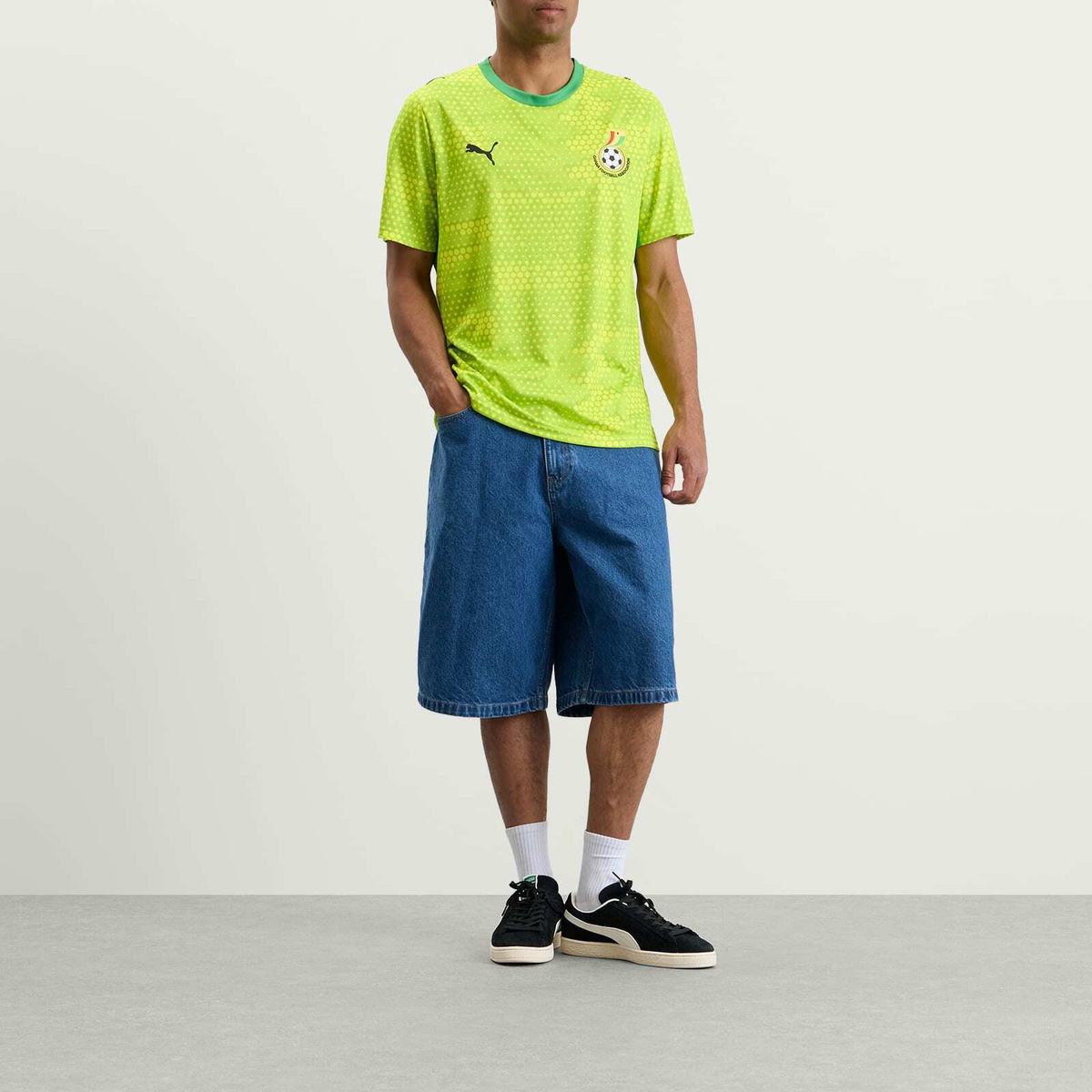 Puma Men's x GFA x Salehe Bembury Replica Match Goalkeeper Jersey in Lime Smash/Puma Men's Black