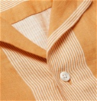 Frescobol Carioca - Camp-Collar Striped Linen Shirt - Yellow