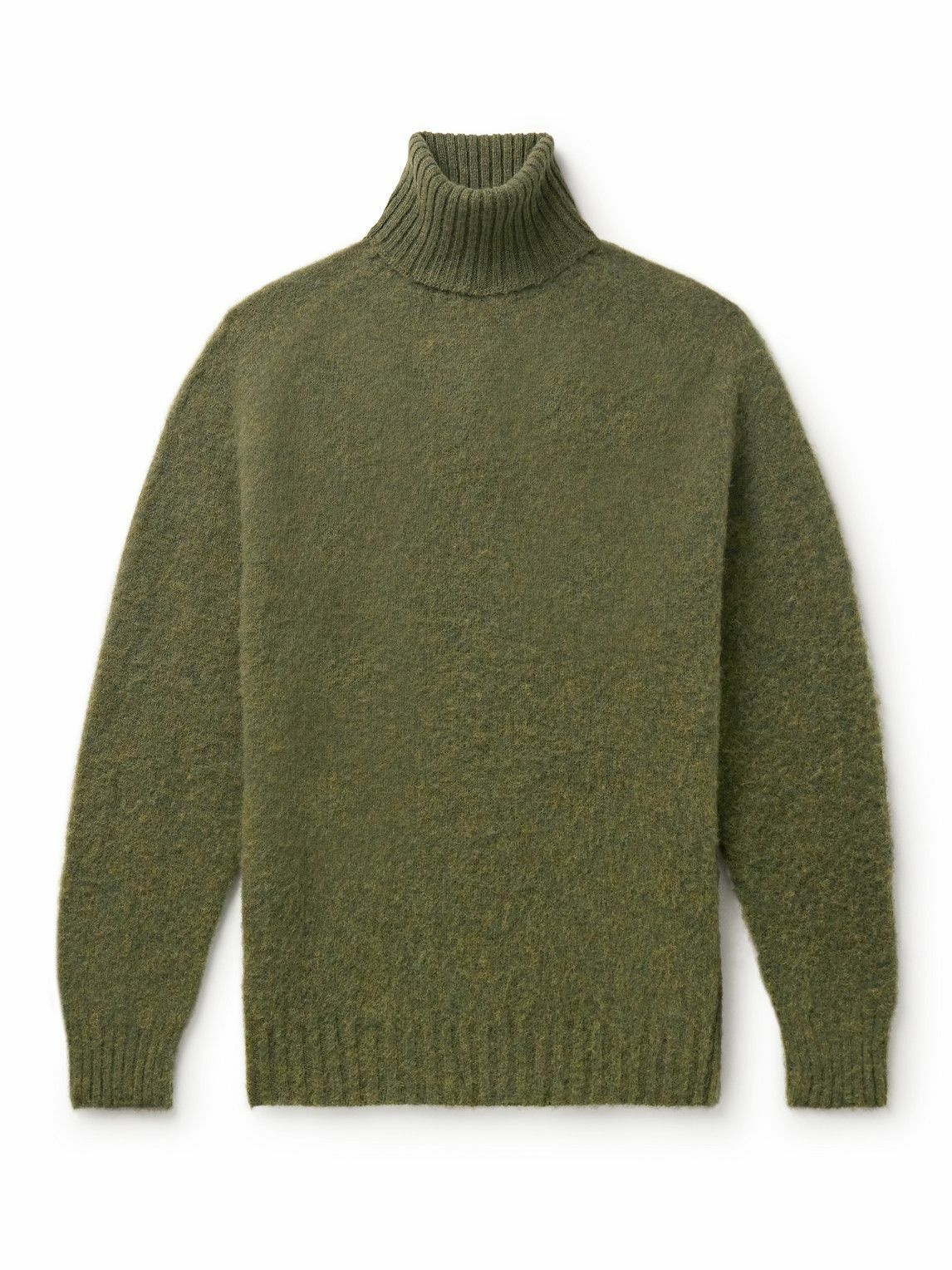 Photo: Howlin' - Sylvester Slim-Fit Brushed-Wool Rollneck Sweater - Green