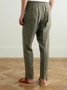 Altea - Mattia Straight-Leg Linen Trousers - Green