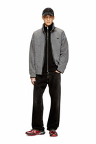 Diesel Zip-up sweatshirt with inner lining - Sweaters Mens in Grey