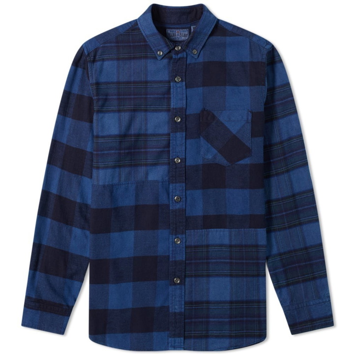 Photo: Blue Blue Japan Flannel Checked Hand Dyed Shirt