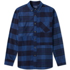 Blue Blue Japan Flannel Checked Hand Dyed Shirt