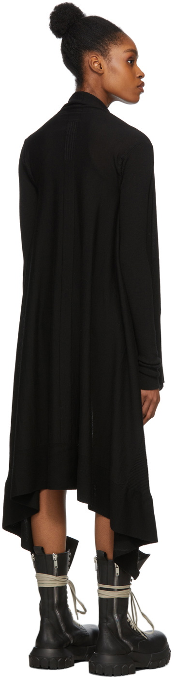Rick Owens Black Long Wrap Cardigan