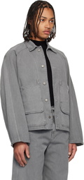 LE17SEPTEMBRE Gray Garment-Dyed Hunting Denim Jacket