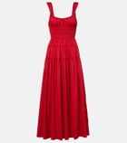 Dôen Clover shirred cotton poplin maxi dress