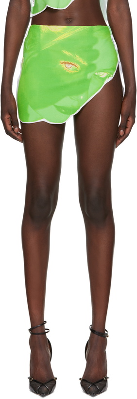Photo: 1XBLUE SSENSE Exclusive Green Slime Miniskirt