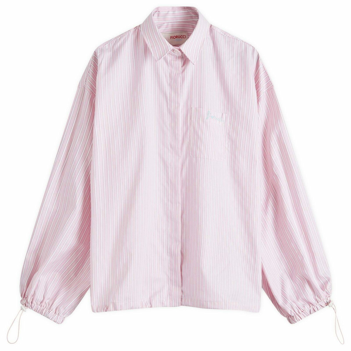 Fiorucci Women's Balloon Sleeve Striped Shirt in Pink Stripes