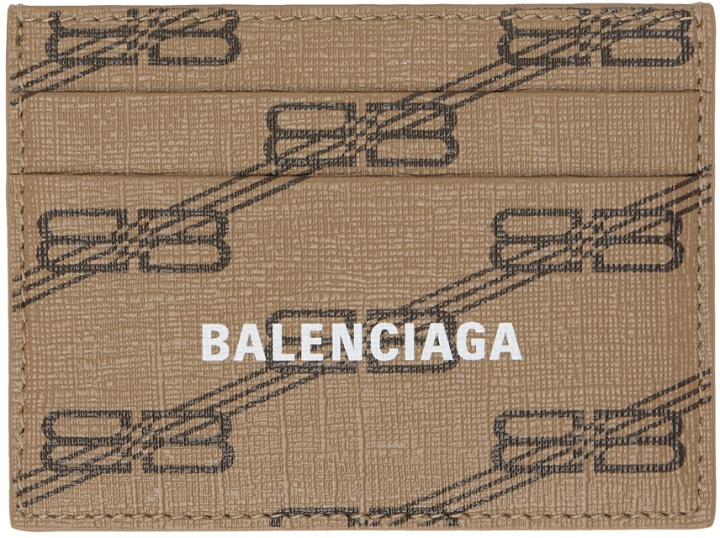 Photo: Balenciaga Beige Signature BB Monogram Card Holder