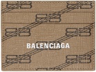 Balenciaga Beige Signature BB Monogram Card Holder