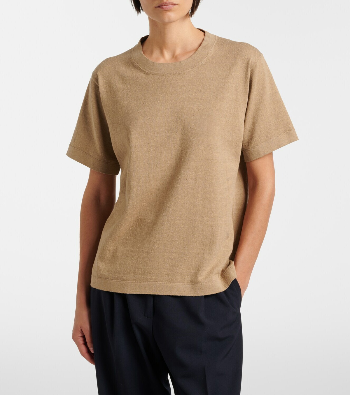 The Row Orlan cotton and silk-blend T-shirt