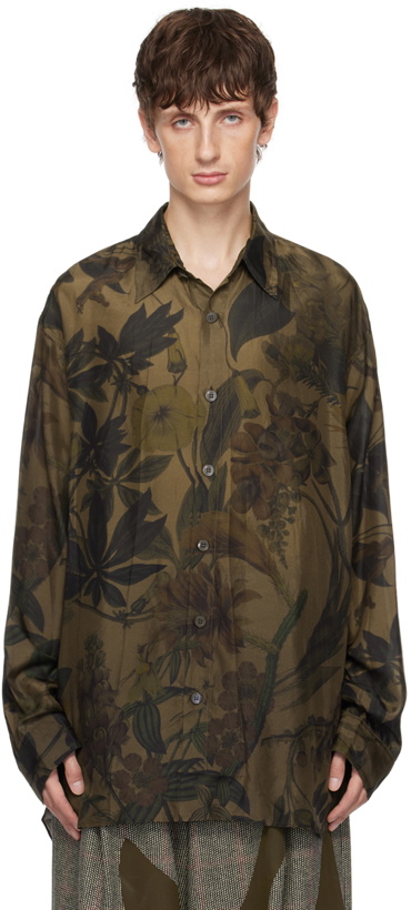 Photo: Dries Van Noten Brown Printed Shirt