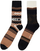 Sacai Brown & Black Rug Socks