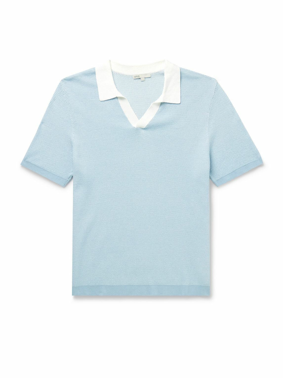 Onia - Johnny Two-Tone Cotton Polo Shirt - Blue