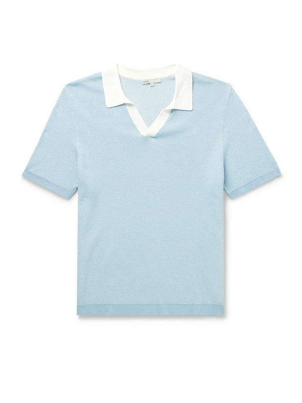 Photo: Onia - Johnny Two-Tone Cotton Polo Shirt - Blue