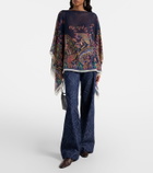 Etro Printed silk crêpe de chine poncho