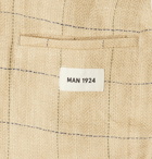 MAN 1924 - Kennedy Slim-Fit Unstructured Checked Linen Blazer - Neutrals