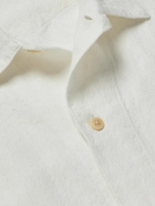 Oliver Spencer - Camp-Collar Linen and Cotton-Blend Jacquard Shirt - White