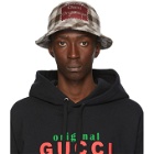 Gucci White and Brown Wool Gucci Orgasmique Bucket Hat