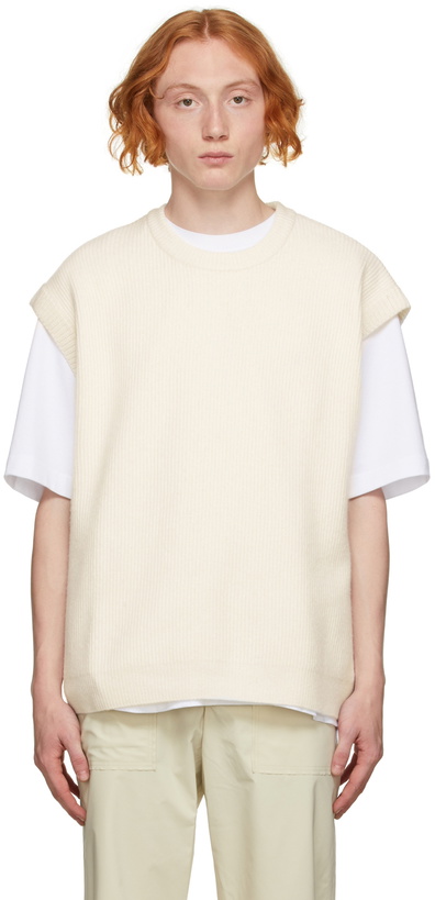 Photo: Solid Homme Off-White Sleeveless Crewneck