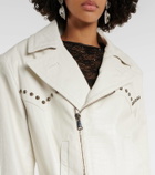 Alessandra Rich Croc-effect leather jacket