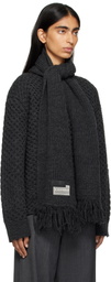 MM6 Maison Margiela Gray Scarf Knit Sweater