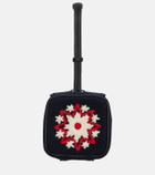Moncler Embroidered leather-trimmed clutch