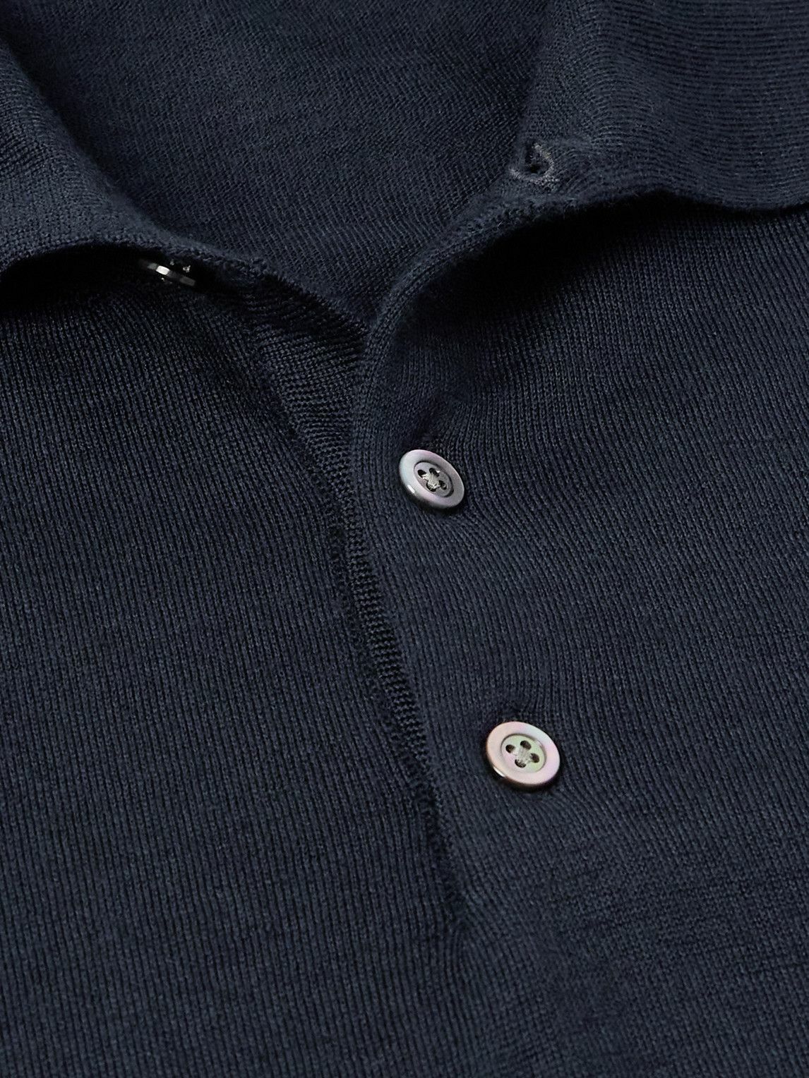 Saman Amel - Slim-Fit Wool Polo Shirt - Blue