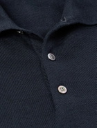 Saman Amel - Slim-Fit Wool Polo Shirt - Blue