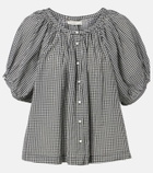 Dôen June gingham cotton-blend top